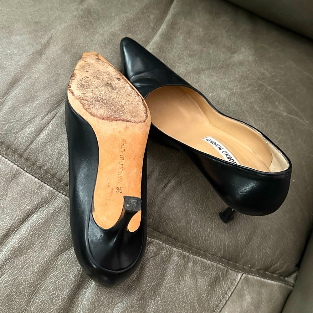Manolo Blahnik black heels, size 5